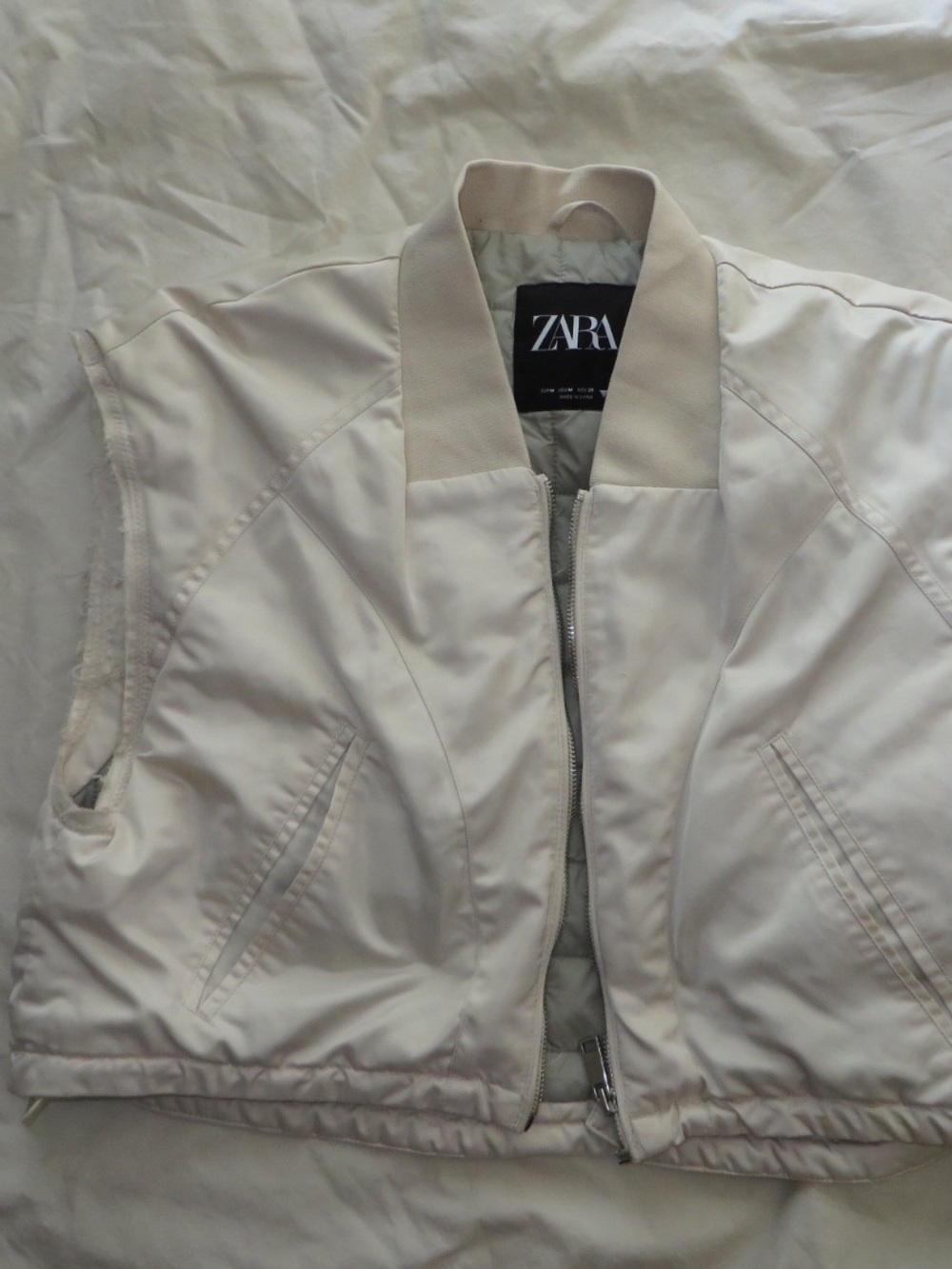 ZARA Cream Bomber Vest
